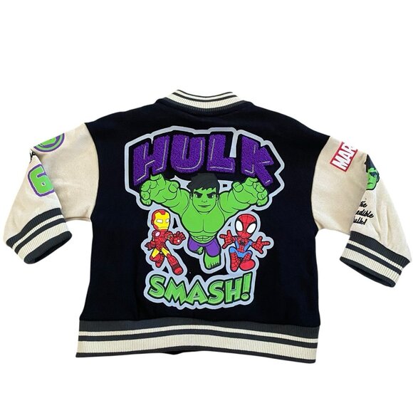 Marvel The Hulk Toddler Bomber Jacket Size 2T New - Picture 5 of 10